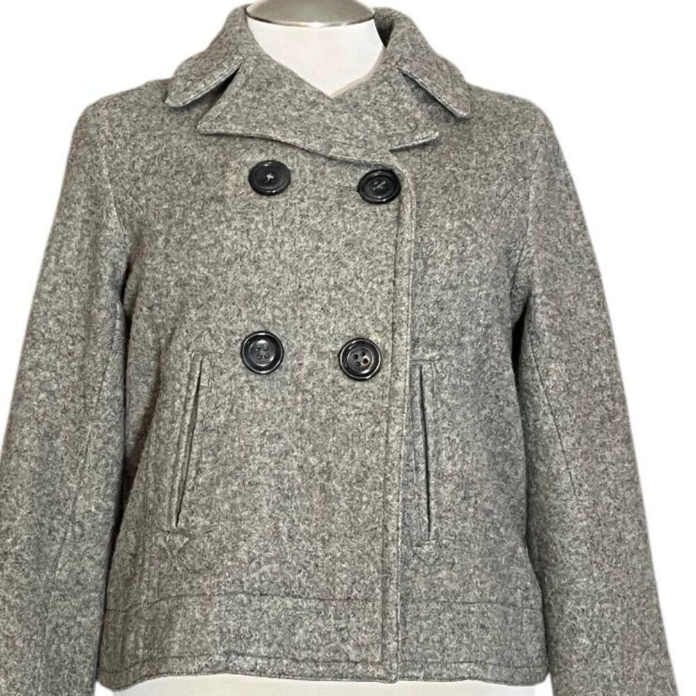 Gap Recycled Wool Blend Gray Short Peacoat‎ Jacket Sz L